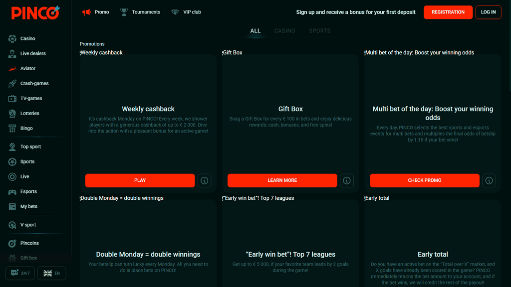 Pinco Onlayn kazino rəyi 2026